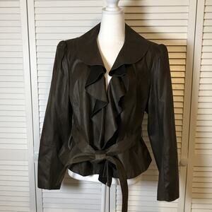 Worthington Vintage Brown V-neck Long Sleeve Jacket XL